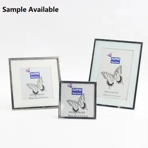 2 sided square mirror White Laser Metal Glass Photo Frame 4*6 sublimation family memory blank print insert photo in ghuanzhou