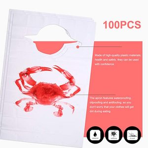 Bavoirs jetables en plastique imperméables avec logo personnalisé, à nouer, <span class=keywords><strong>pour</strong></span> adultes et enfants, parfaits <span class=keywords><strong>pour</strong></span> <span class=keywords><strong>manger</strong></span> des fruits de mer - Vente en gros - Product Image 4