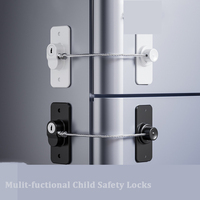 Serrure de sécurité multifonctionnelle pour enfants pour bébés Plastique et métal Porte du réfrigérateur Loquet de fenêtre pour armoires Fenêtres