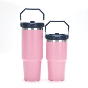 QX Hot Sale 30oz Glossy Sublimation Stainless Steel Double Wall Travel <b>Mug</b> Colorful Handle Vacuum Insulated Tumbler - Product Image 6