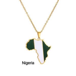 Colliers avec drapeaux de pays africains, en acier inoxydable, pour la jamaïque, la malaisie et le Nigeria - Product Image 5