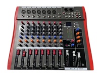 LAIKESI 8 canaux CT-8 mélangeur audio professionnel USB DJ Sound Mixing Console 48V Phantom Powers Amplifier mixer