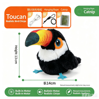 Jouet pour chat en forme d'oiseau vibrant et chantant, baguette électrique sonore anti-ennui pour chats