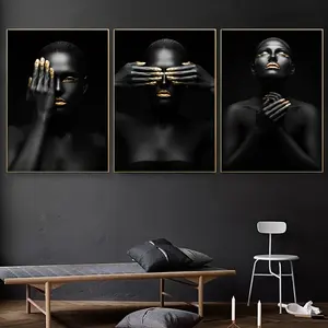 <span class=keywords><strong>Moderne</strong></span> Africain Noir Femme Affiches Mur Art Photos pour Salon Décoration de La Maison Toile <span class=keywords><strong>Peinture</strong></span> - Product Image 1