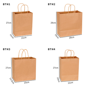 Food Grade Brown Kraft Paper Eco Friendly Packing <strong>Bags</strong> with Handle for Takeout Gift Shopping - Product Image 6