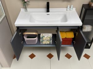 Modern Wall-Mounted Bathroom Vanity with <b>Smart</b> <b>Mirror</b> & Ceramic Basin, Waterproof Plywood, Eco-Friendly - Product Image 5
