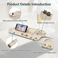 Plateau de Table d'Avion Personnalisé en Silicone avec Support de Téléphone Pliable et Trou de Passage pour Câble