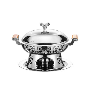 Alcohol <b>Stove</b> Hot Pot Cookware Stainless Steel With Lid For Household And Restaurant Use - Product Image 1