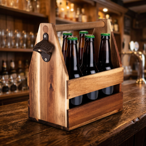 Porte-bouteilles de vin moderne sur mesure de haute qualité, écologique, en bois beige, pour bière et autres boissons, idéal pour les fêtes, la maison et l'hôtellerie - Product Image 3