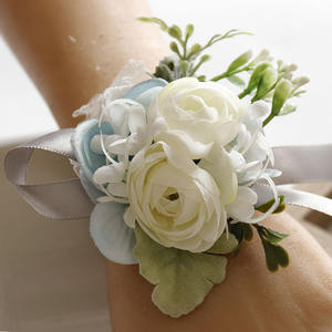 Bunga Corsage Pergelangan Tangan untuk Pria Wanita, Bunga Mawar Corsage Pernikahan untuk Pengiring Pengantin, Gelang Pesta Prom, Corsage Pergelangan Tangan Bunga Buatan - Product Image 3