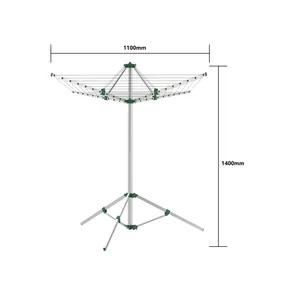 30M 3 bras en aluminium séchage parapluie-Type avec pieds support sèche-linge supports pour blanchisserie support suspendu en plein air corde à linge autoportante