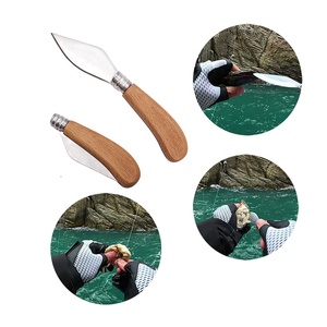 Navaja Plegable Multiusos para Supervivencia, Camping, Pesca, con Mango Ergonómico de Madera para Mejillones - Product Image 1