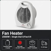 Radiateur Soufflant Portable avec Thermostat, 3 Modes de Chauffage, 2000W, Contrôle Réglable, Protection Contre la Surchauffe, Résistant au Feu, Idéal pour le Bureau