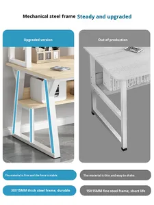 Moderne Bureau Boekenplank Geïntegreerd Computerbureau Met Houten Paneel Voor Commercieel Gebruik Studenten Verhuur Huis Schrijfbureau - Product Image 3