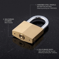 Cadenas en laiton diamanté 30 mm, haute sécurité, étanche, antirouille, anti-coupure, économique