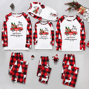Pijama De Natal Personalizado Branco E Vermelho Xadrez Xmas Pijama De Natal Pjs Set Família Combinando Pijama De Natal Família - Product Image 6
