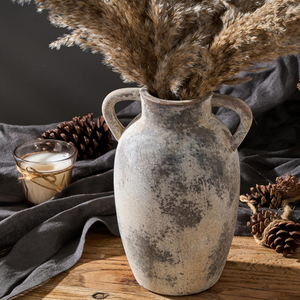 <span class=keywords><strong>Vaso</strong></span> Decorativo di Alta Gamma per Composizioni Floreali, Artigianale con Doppio Manico, Vasi in <span class=keywords><strong>Cemento</strong></span> per Arredamento Casa - Product Image 3