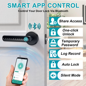 2024 màu đen mới xử lý khóa tuya BLE thông minh khóa an ninh điện tử Keyless cửa thông minh ổ khóa - Product Image 4