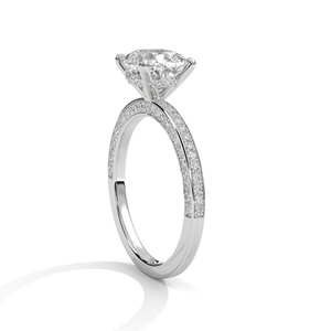 Latest Elegant Design 10k 14k White Gold Lab Grown Cut Diamond Side Stones Vintage Style Women's <b>Wedding</b> Engagement Party <b>Ring</b> - Product Image 2