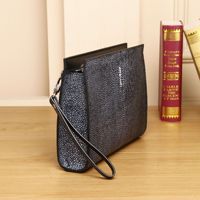 Tas Clutch Pria Motif Kulit Ikan Pari, Tas Selempang Bisnis, Dompet Kasual Kapasitas Besar