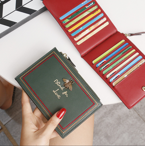 Monedero Pequeño de Cuero Genuino 2026, Impermeable, con Múltiples Ranuras para Tarjetas, para Mujer, con Cierre Abierto, Organizador Multifuncional - Product Image 3