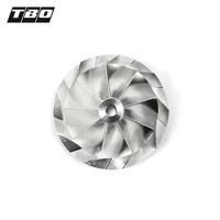 Rueda de Compresor Forjada TBO Billet G25-550 48x60mm 9+0 Diámetro Interior 5.08mm Rotación Inversa Mecanizado CNC de 5 Ejes