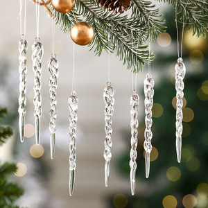Suministros festivos navideños transfronterizos, creativos adornos transparentes de helado, nuevas decoraciones para árboles de Navidad, copo de nieve - Product Image 1