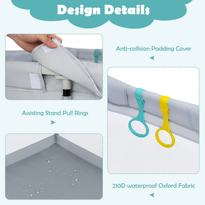 Parque Infantil para Niños Directo de Fábrica, Valla para Bebés, Valla para Patio, Tela Oxford Duradera, Puerta de Seguridad, Superficie de Malla Fácil de Ver - Product Image 5