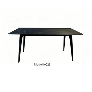 Round <b>Marble</b> <b>Top</b> Dining <b>Table</b> With Wood Legs Minimalist Modern Design 34396-NC25 - Product Image 2