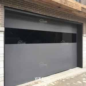 광동 yohome 차고 문 제조 맞춤형 알루미늄 유리 차고 문 주거 현대 차고 문 회색