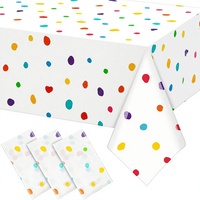 XUECE Lot de 3 nappes jetables en plastique blanc à pois pour pique-nique, mariage, anniversaire, fête du thé et réunions de famille, usage adulte