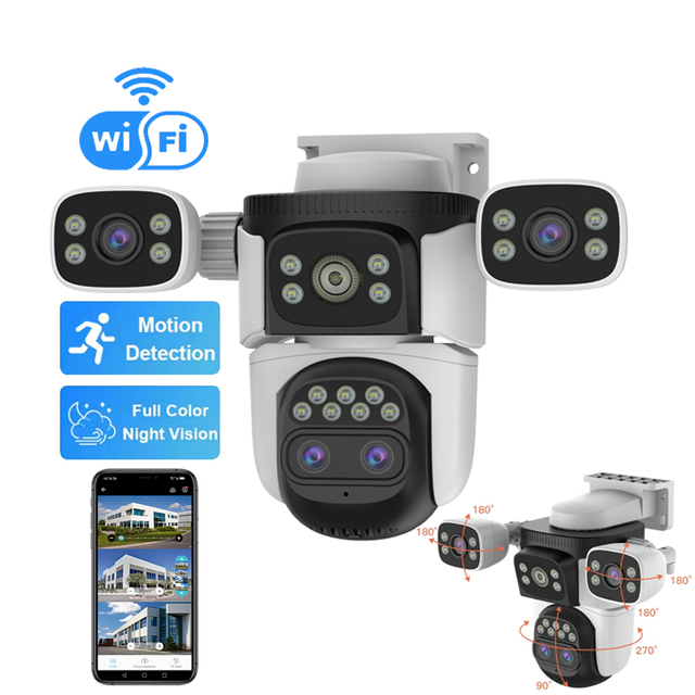2025 Hot Sale 12MP Multi Lens 10 Zoom PTZ WIFI Camera for Outdoor and Indoor with Auto Tracking CCTV Camera
