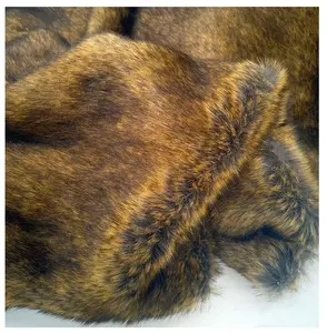 2005224- Man-made fox fur fabric,Tricolor hair point dyed, faux raccoon long hair textile