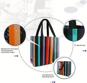 ถุงช้อปปิ้งน่ารักแบบพกพา น้ำหนักเบา ราคาประหยัด สำหรับตลาดนัด ทำจากผ้าไม่ถักทอ ใช้ซ้ำได้ พร้อมบริการสกรีนลายส่วนตัว - Product Image 3