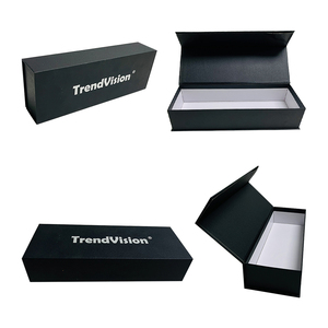 Custom Logo Thick Cardboard Rigid Black Folders Packaging Matt <b>Lamination</b> Recyclable Embossing Magnetic Flip for Perfume - Product Image 1