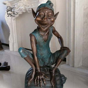 Blve hiện đại nghệ thuật trang trí sân vườn phim hình sống động như thật kim loại Elfin ngồi ốc cuộc sống Kích thước ELF tượng Đồng tác phẩm điêu khắc - Product Image 3