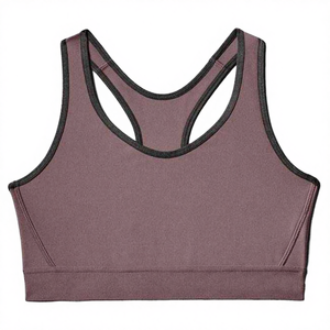 Soutien-gorge de sport pour femme, haute résistance, style simple, logo frontal, matière spandex/nylon, respirant, séchage rapide, maintien moyen, col en V, SPORTS - Product Image 4