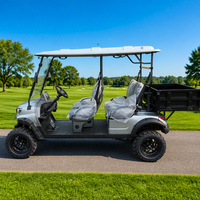 Voiturette de golf électrique tout-terrain Beemotor 72V au lithium, 4 places, rehaussée, avec benne basculante