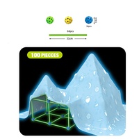 Samtoy 100 pièces Blocs de construction lumineux STEM DIY pour tente, jouets de construction de modèles, kit de construction de fort magique pour enfants