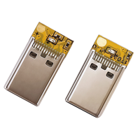 Conector Macho USB Tipo C de 24 Pines con Doble Indicador LED, USB 2.0 5A, Montaje en PCB a Través de Orificio, Puerto Tipo C
