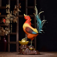 Nouveau chinois créatif doré coq indépendant coq ornement maison salon entrée bureau résine artisanat