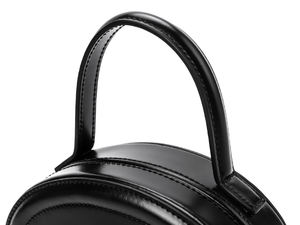 Sac à main élégant en cuir brillant pour femme, sac à maquillage de luxe élégant, design elliptique unique, trousse de toilette pour filles. - Product Image 5