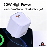 Adaptateur secteur USB Type-C PD 30W à charge rapide avec protection OTP/OVP/OCP pour iPad/mini/S25, téléphone portable, appareil photo – Chargeur mural écologique