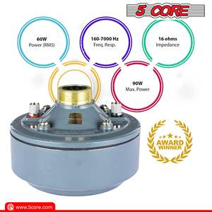 Altavoz de Bocina PA de 5 Núcleos y 22 Pulgadas, Impermeable, de Metal, Tipo Trompeta, 60 Watts RMS, 8 ohmios, Mono, Cable Eléctrico, Montaje en Pared - Product Image 3