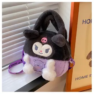 הסיטונאי חמוד kuromi חמוד kuromi pacha כלב plush תיק בובה יפנית sanrio נערה קריקטורה קטיפה יד תיק