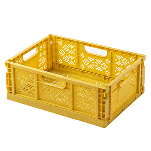 Baskets Plastic for Shelf Home Kitchen Storage Bin Organizer, Stacking Folding Storage Baskets for Bedroom Bathroom Office