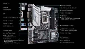 สภาพดีสำหรับเมนบอร์ดเกมสุดหรู <span class=keywords><strong>Z590M</strong></span>-<span class=keywords><strong>PLUS</strong></span> <span class=keywords><strong>ASUS</strong></span> 10th LGA1200 11TH Gen ARGB Micro-ATX PCIe4.0ทดสอบ D4 100% - Product Image 6