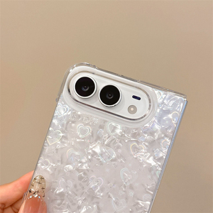 Étui de téléphone de luxe à motif coquillage pour iPhone Duo 18 Fold, coque rigide en PC antichoc avec protection de la charnière - Product Image 4