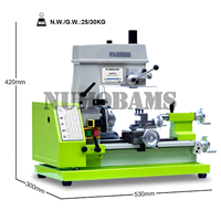 Numobams NU125 Mini Tour et perceuse manuels multifonctions 3 en 1 en métal pour la fabrication et la réparation de montres