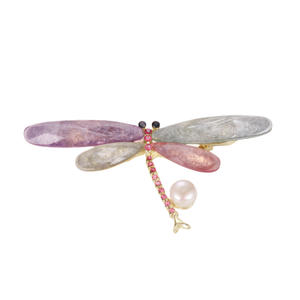 Broche en forme de nœud papillon en perle d'eau douce, tendance, pour femmes, de Zhuji Jewelry, avec boucle antidérapante pour foulard en soie, papillon - Product Image 5